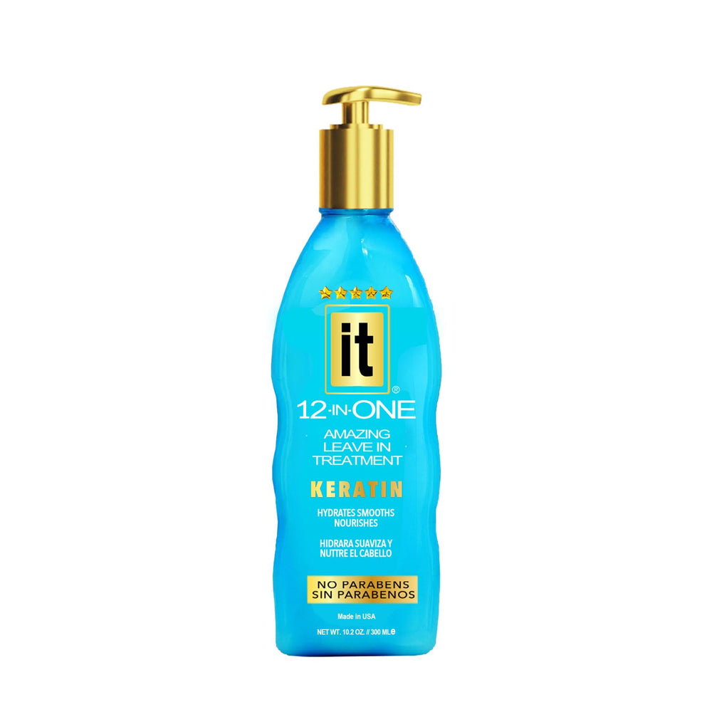 Freeze It IT 12-in-One Leave-in bottle pour offering frizz control and sleek shine