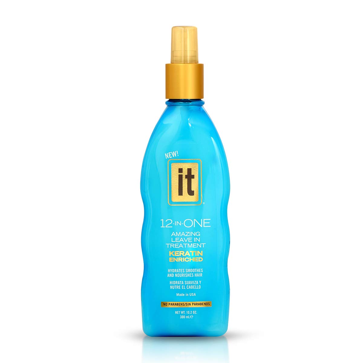 Freeze It leave-in spray with keratin and borage oil for smoother hair.
