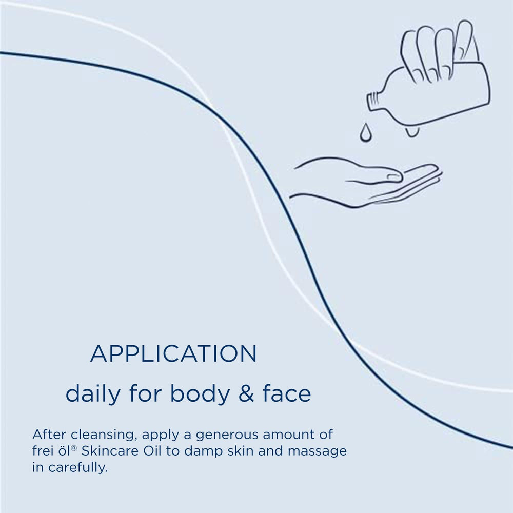 frei öl skincare oil after shower application on damp skin