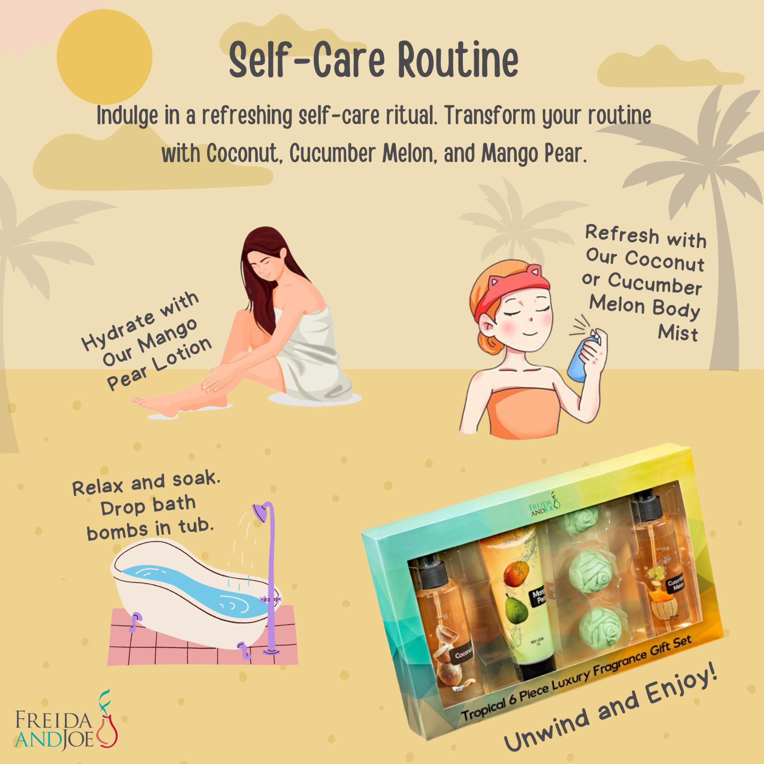 Freida and Joe bath bombs trio for a nourishing bath experience