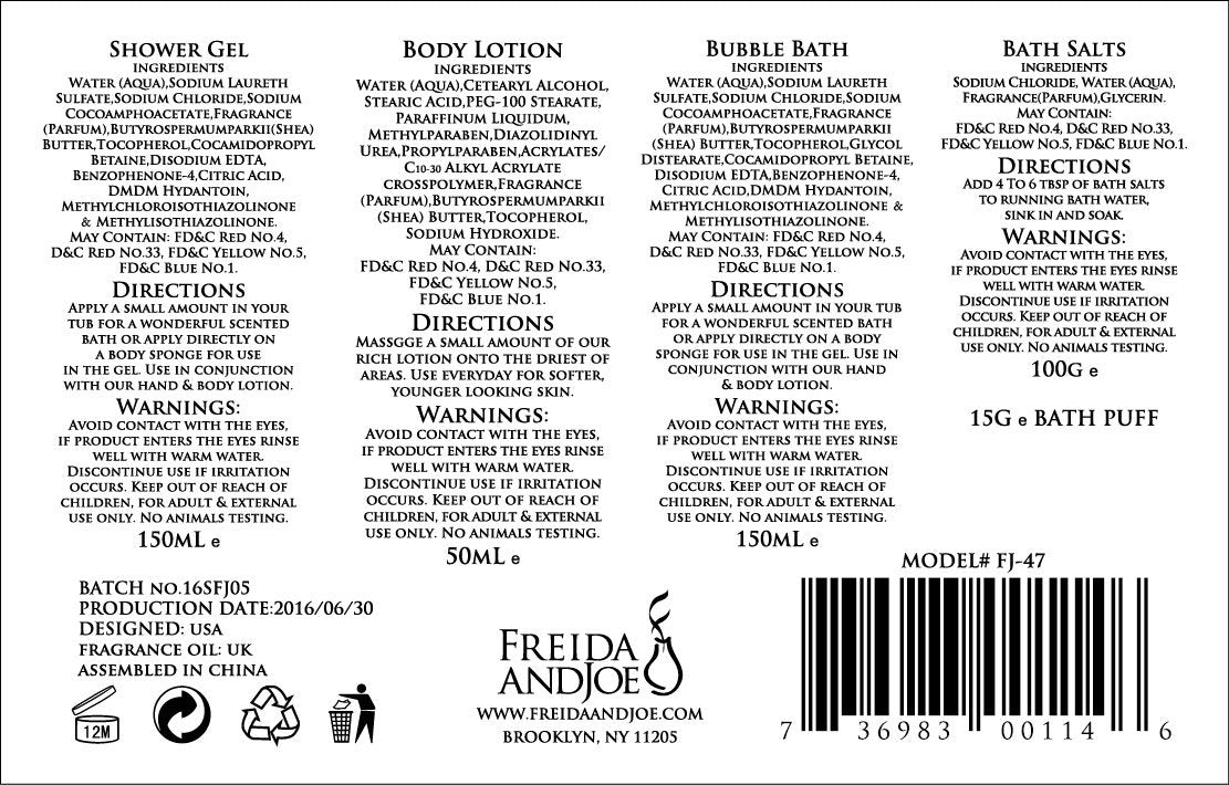 Freida and Joe Body Lotion tube delivering moisture and subtle fragrance