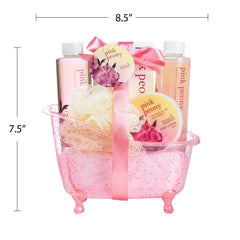 Freida and Joe body lotion with peony for lasting hydration after shower.