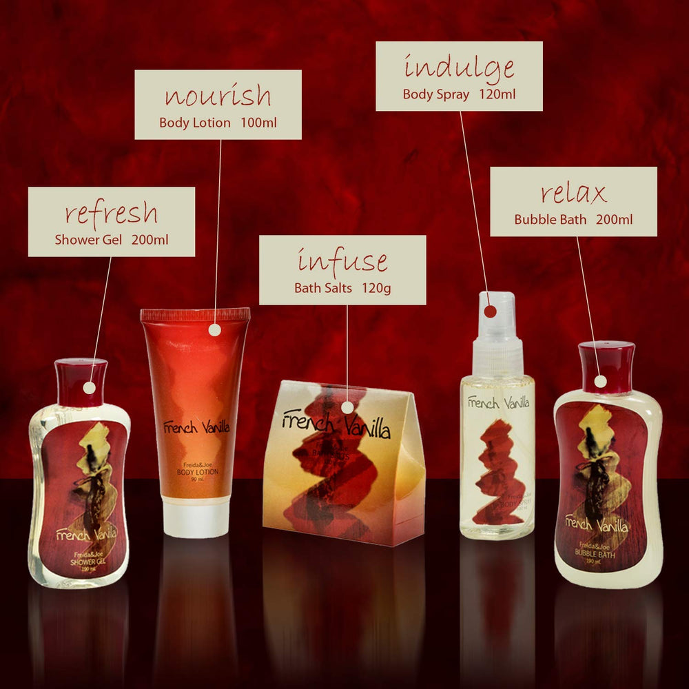 Freida and Joe Bubble Bath in vanilla curio for soothing baths.