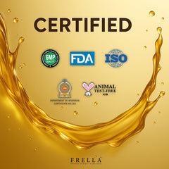 Frella Cinnamon Oil nourishes hair with a non-greasy finish.