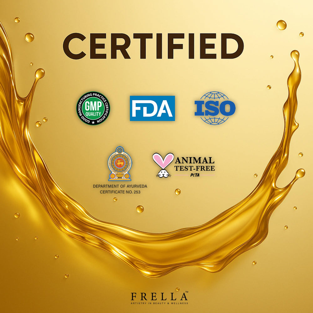 Frella Moringa Oil body application illustrates lightweight moisture for skin.