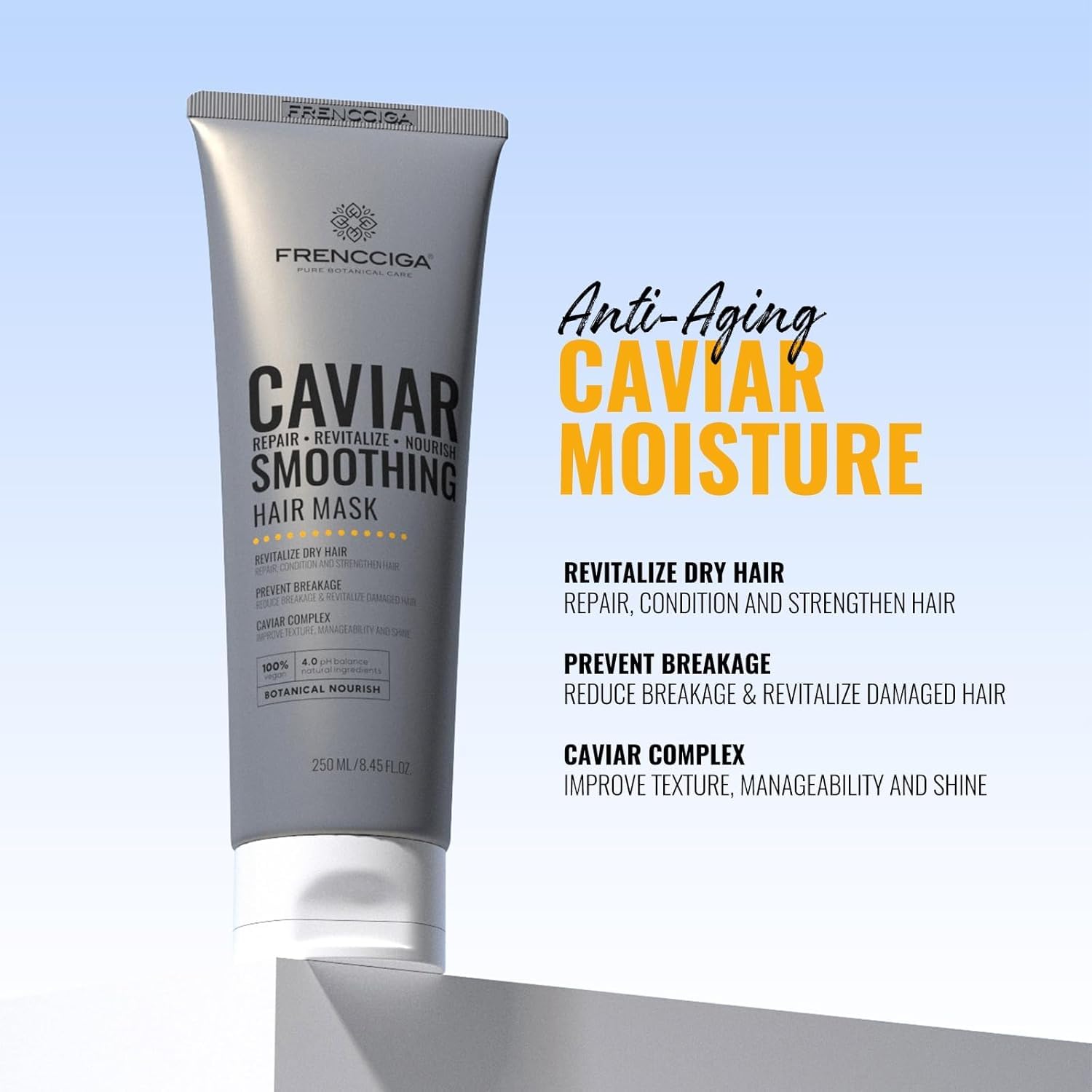 Texture close-up of FRENCCIGA Caviar Hair Mask delivering deep moisture