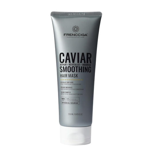 FRENCCIGA Caviar Hair Mask bottle pour demonstrates nourished, luxurious hydration