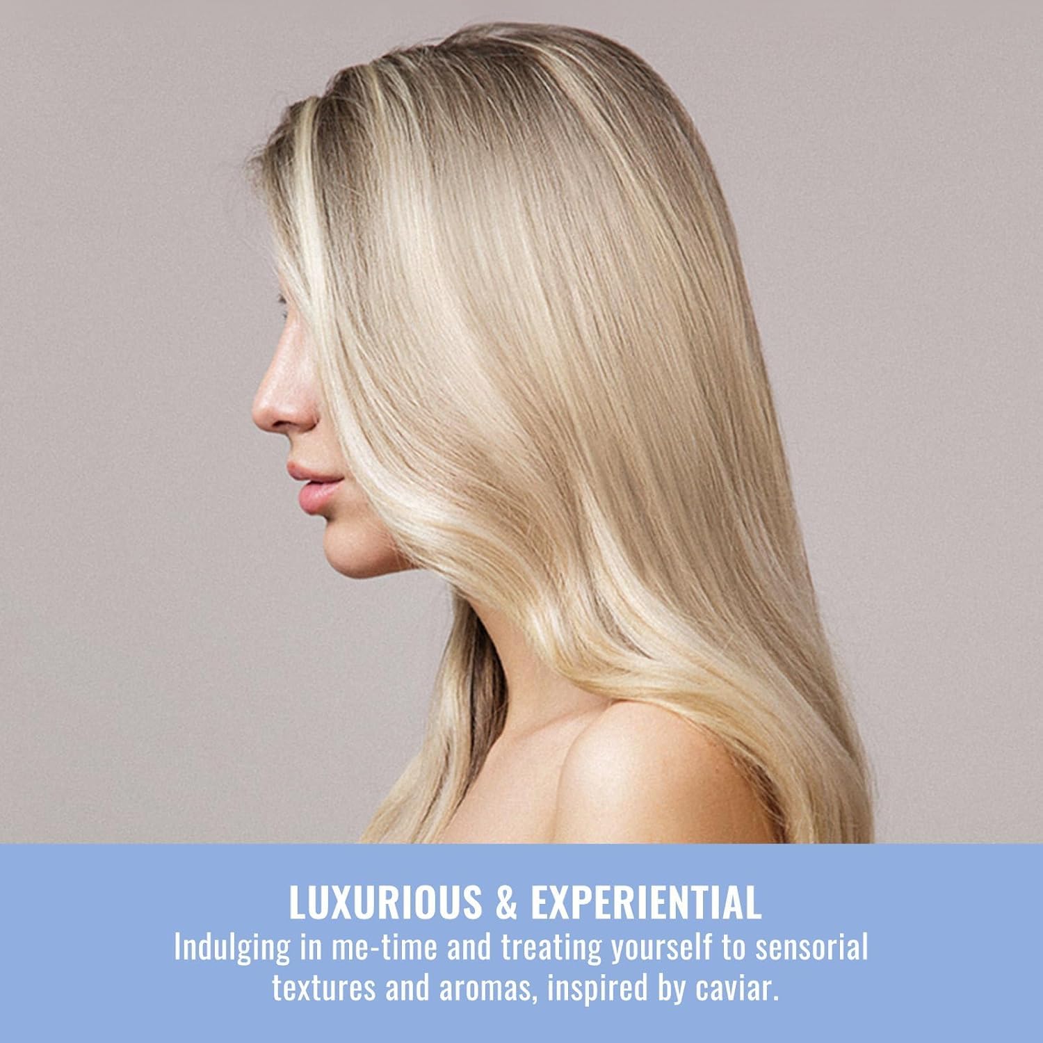After-use shine from FRENCCIGA Caviar Hair Mask on hair strands