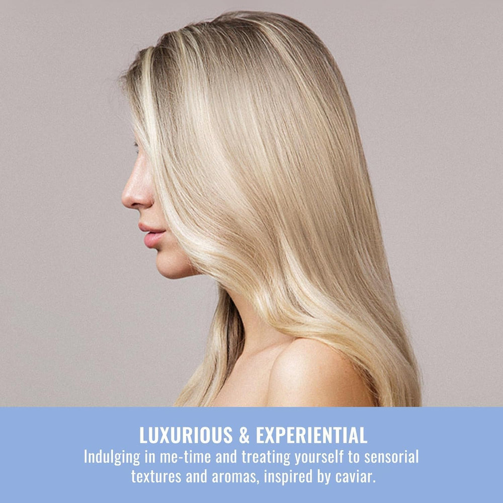After-use shine from FRENCCIGA Caviar Hair Mask on hair strands