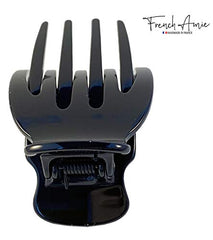 French Amie Bear Paw Black Small clip material closeup reveals cellulose acetate finish