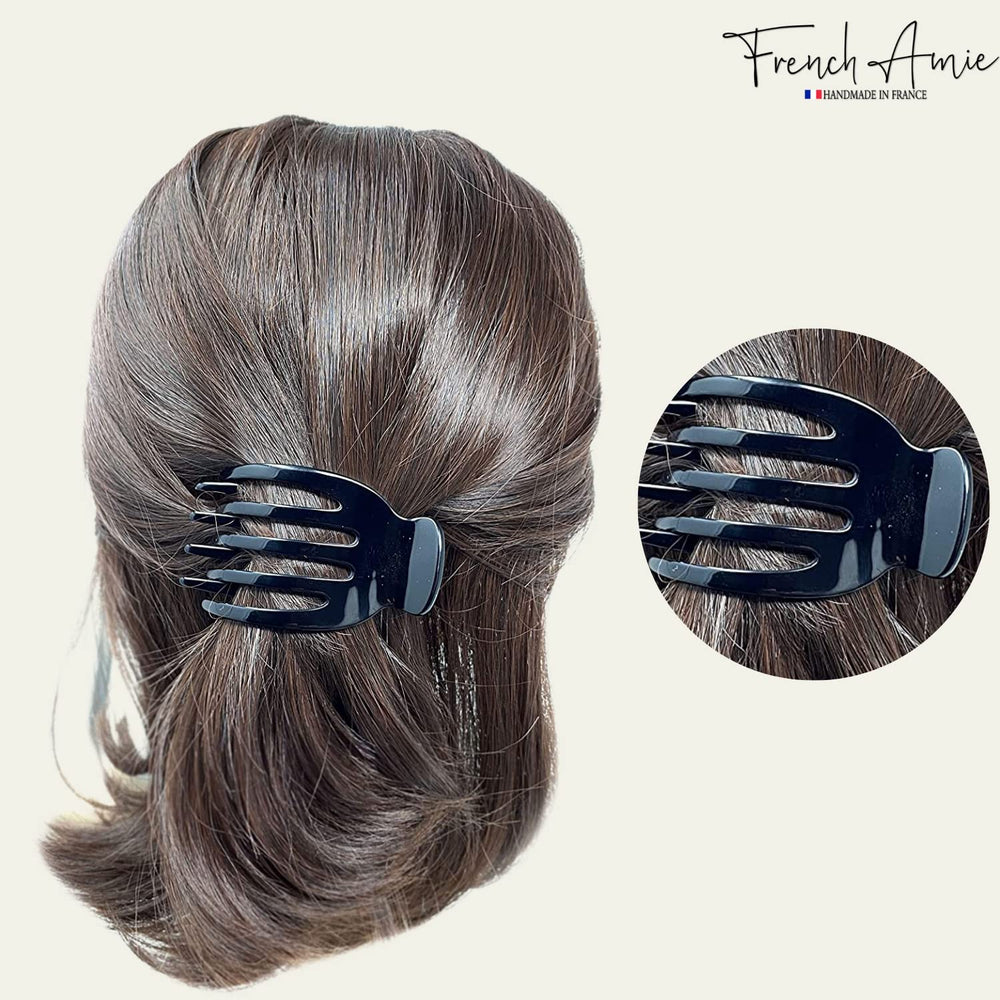 French Amie Bear Paw Black Small clip open claw enables easy hair grip