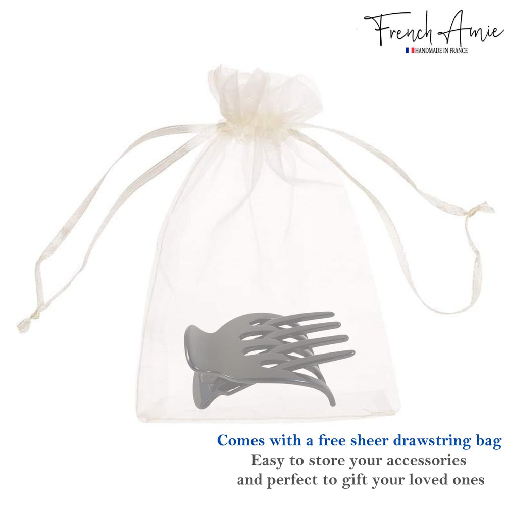 French Amie Bear Paw Black Small clip used during yoga for secure style