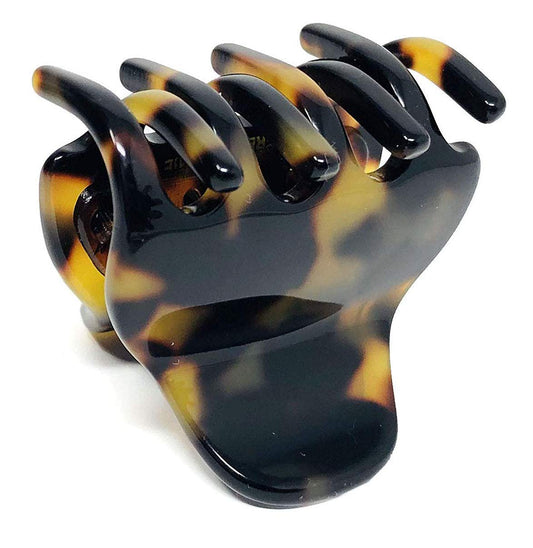 French Amie Belle Yellow Tokyo front view clip, secure hold for fine hair.