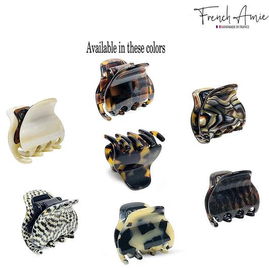 French Amie Belle Yellow Tokyo side view clip, compact daily wear.