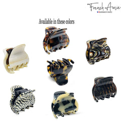French Amie Belle Yellow Tokyo side view clip, compact daily wear.