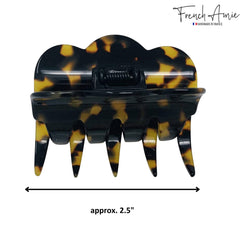 French Amie Crown Wave Yellow Tokyo small clip side view, lightweight accessory.
