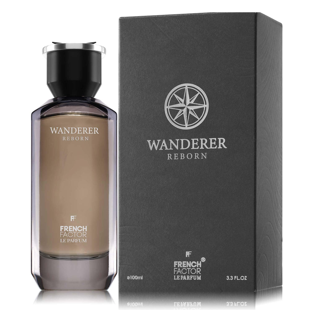 French Factor Wanderer Reborn bottle front view, premium long-lasting fragrance for daily wear.