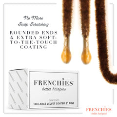 Frenchies French Twist Hair Pin 2in brown close-up blends with natural hair