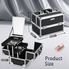 FRENESSA makeup case organizer compact size with non-slip handle