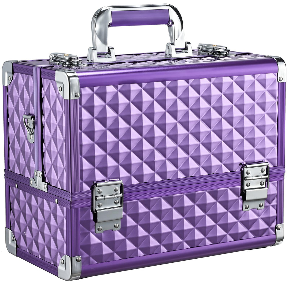 FRENESSA makeup train case 12-6 inch purple travel-ready design.