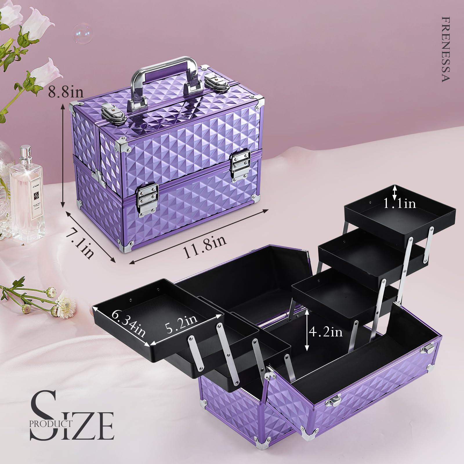 FRENESSA's sturdy ABS construction with corner reinforcements protects contents