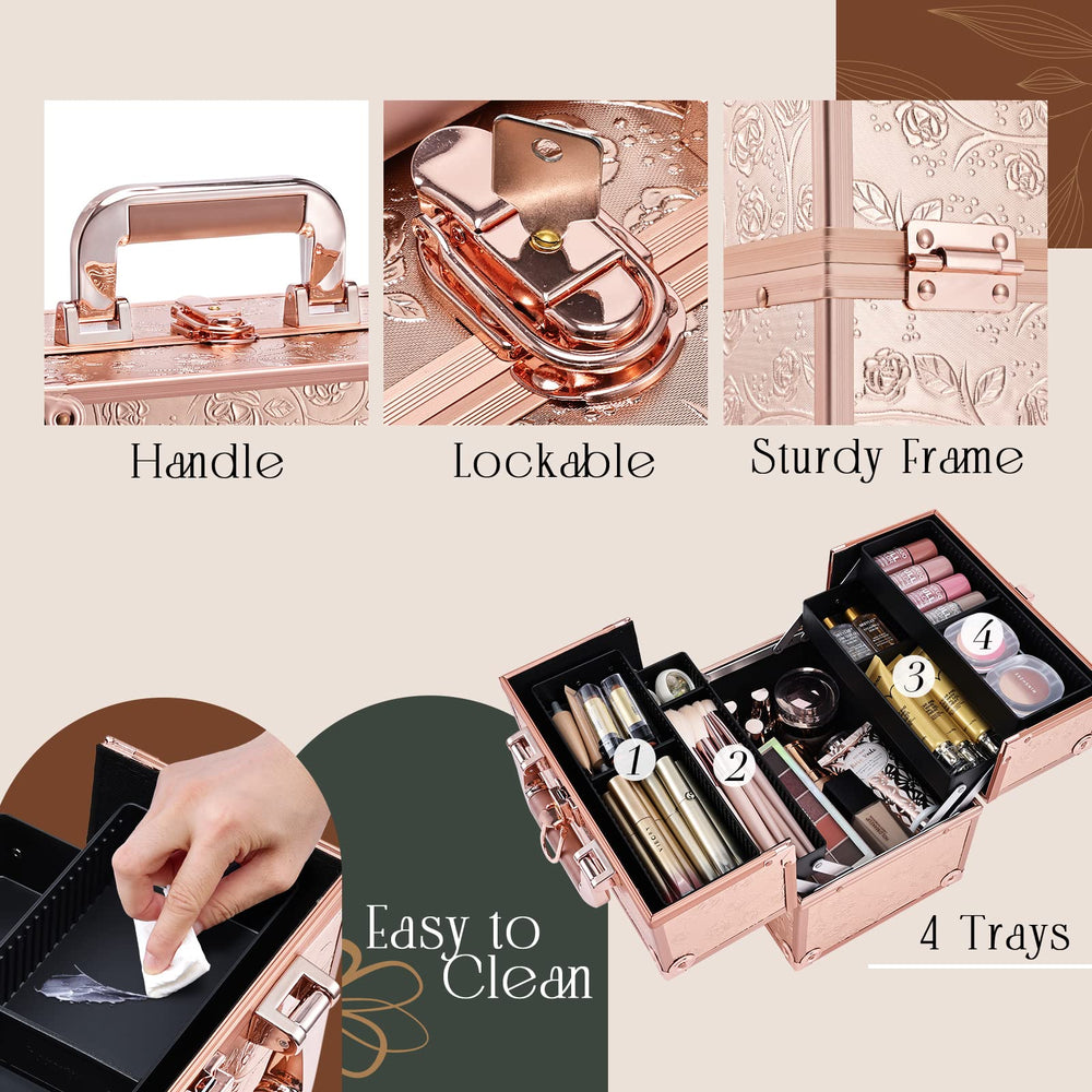 Movable partitions adapt storage for brushes, palettes, and tools.