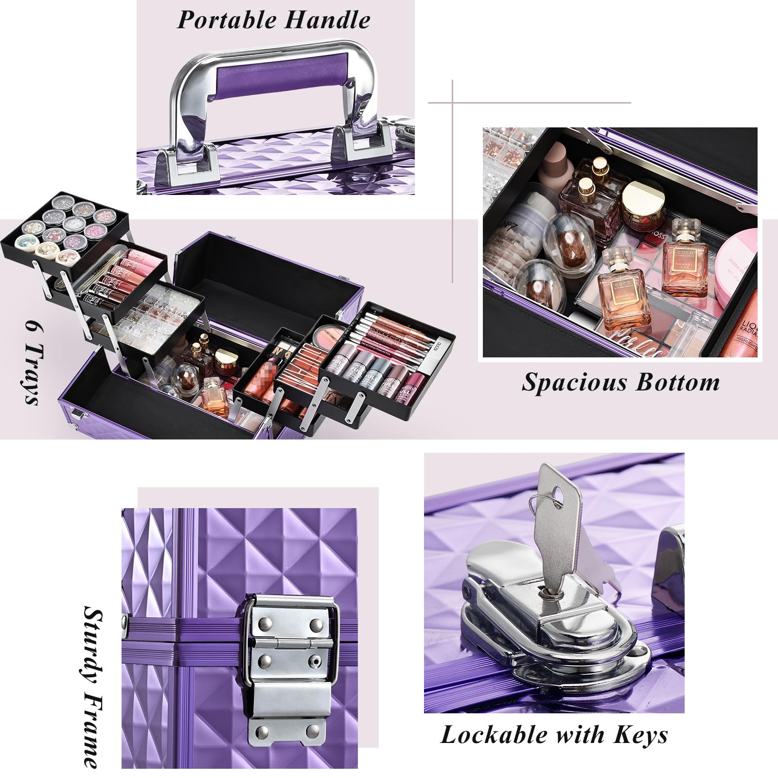 FRENESSA makeup train case makes organized vanity on trips