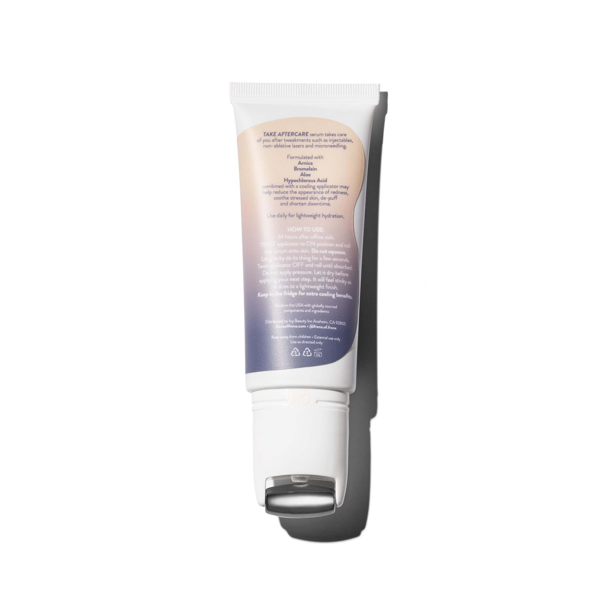 Frens of Frens detachable metal roller head close-up for precise, hygienic application