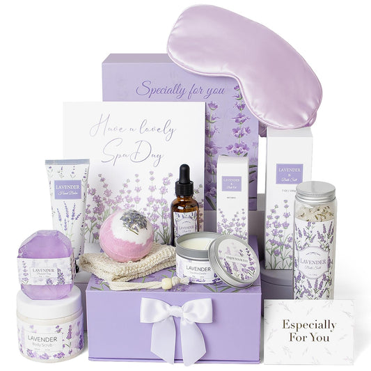 Frerdui Lavender Spa Gifts Set package display for a complete home spa ritual