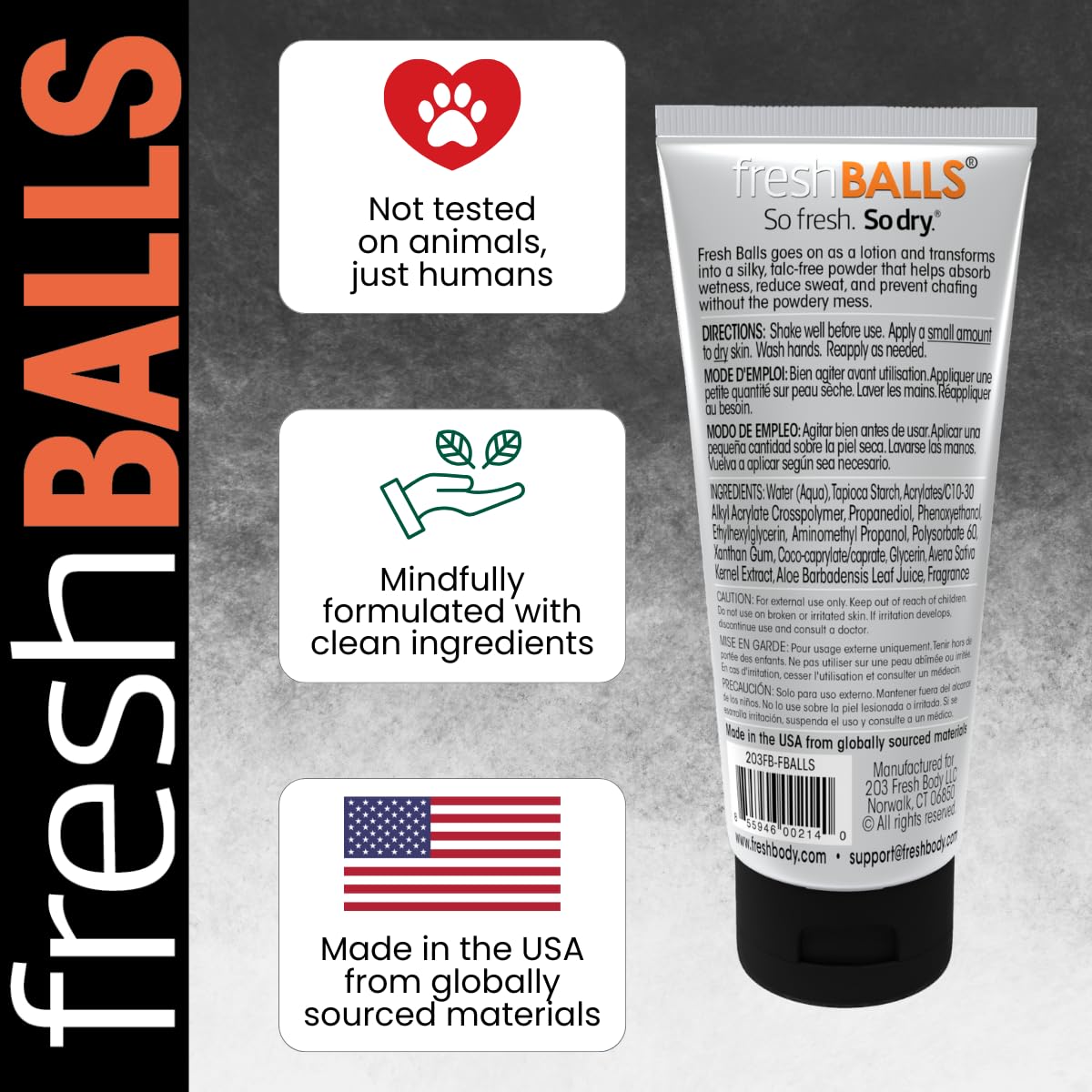 Fresh Balls Cream anti-chafing solution, smooth skin