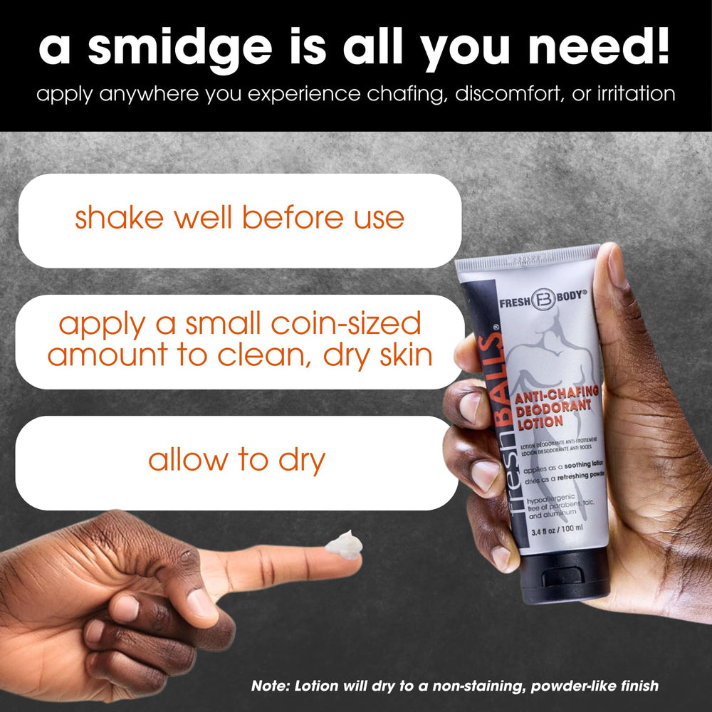 Fresh BALLS Lotion made in the USA and not tested on animals.