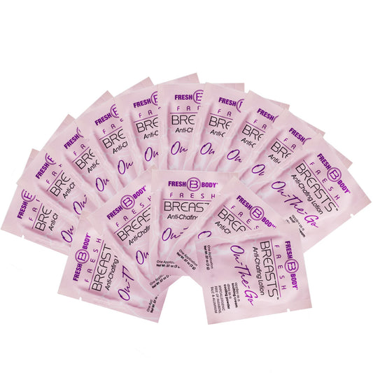 Fresh Body FB Breasts On-The-Go packaging shown for travel-friendly dryness and odor control.
