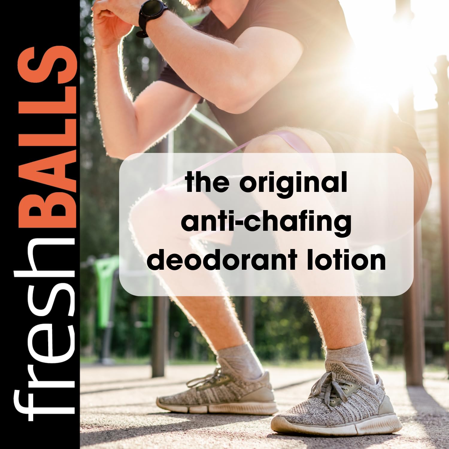 Bulk 30-pack box of Fresh Balls anti chafing lotion for men.