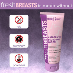 Fresh Breasts anti-chafing lotion applied to thighs for comfortable movement