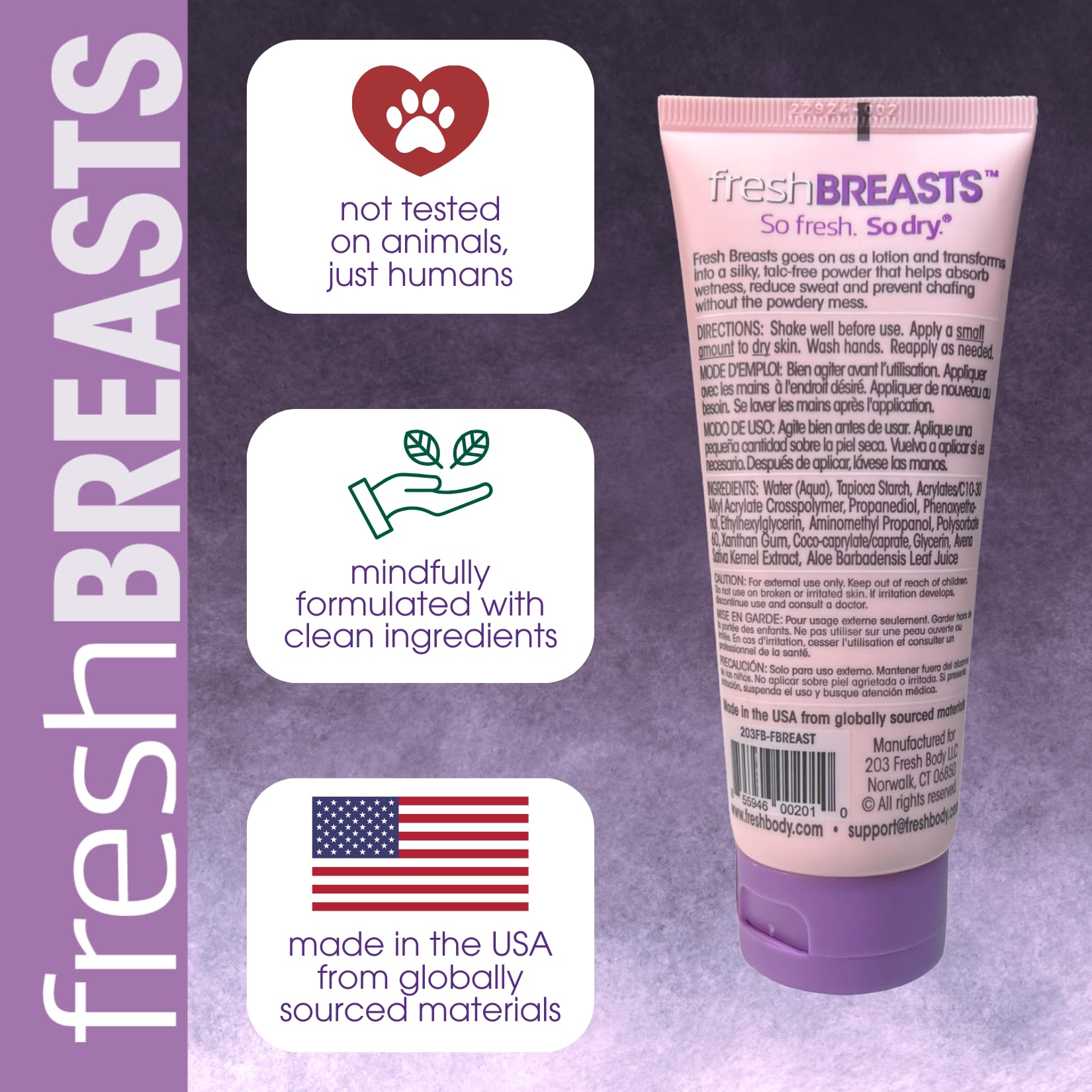 Fresh Body FB on-the-go use at gym or events.