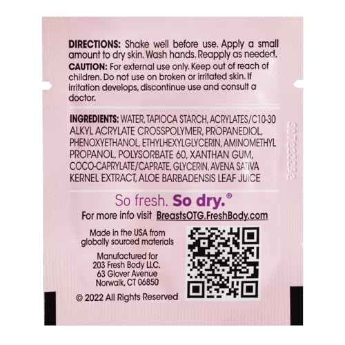 Fresh Body FB travel-size packets ready for on-the-go application and convenience.