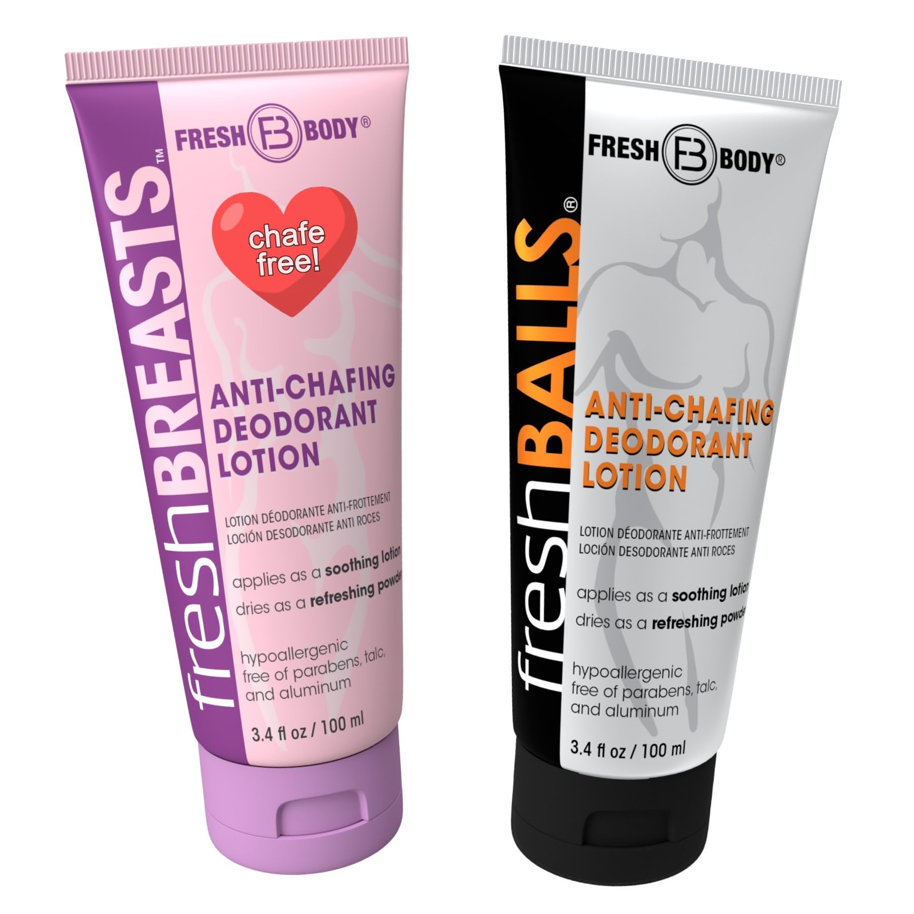 Fresh Breasts anti-chafing lotion for women keeps curves dry and comfortable.