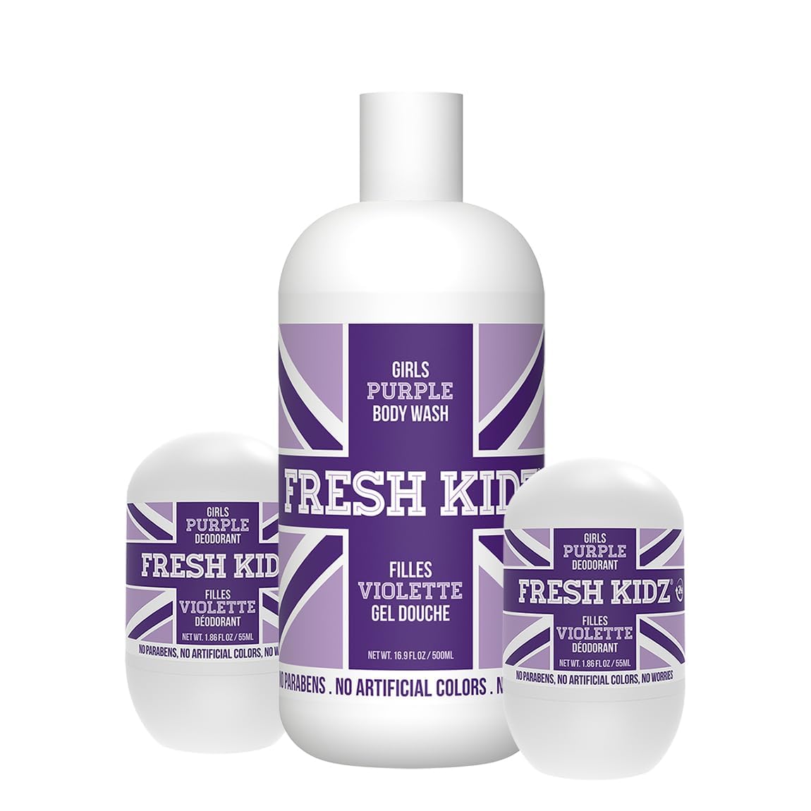 Fresh Kidz body wash bottle showing gentle daily-use formula for kids.