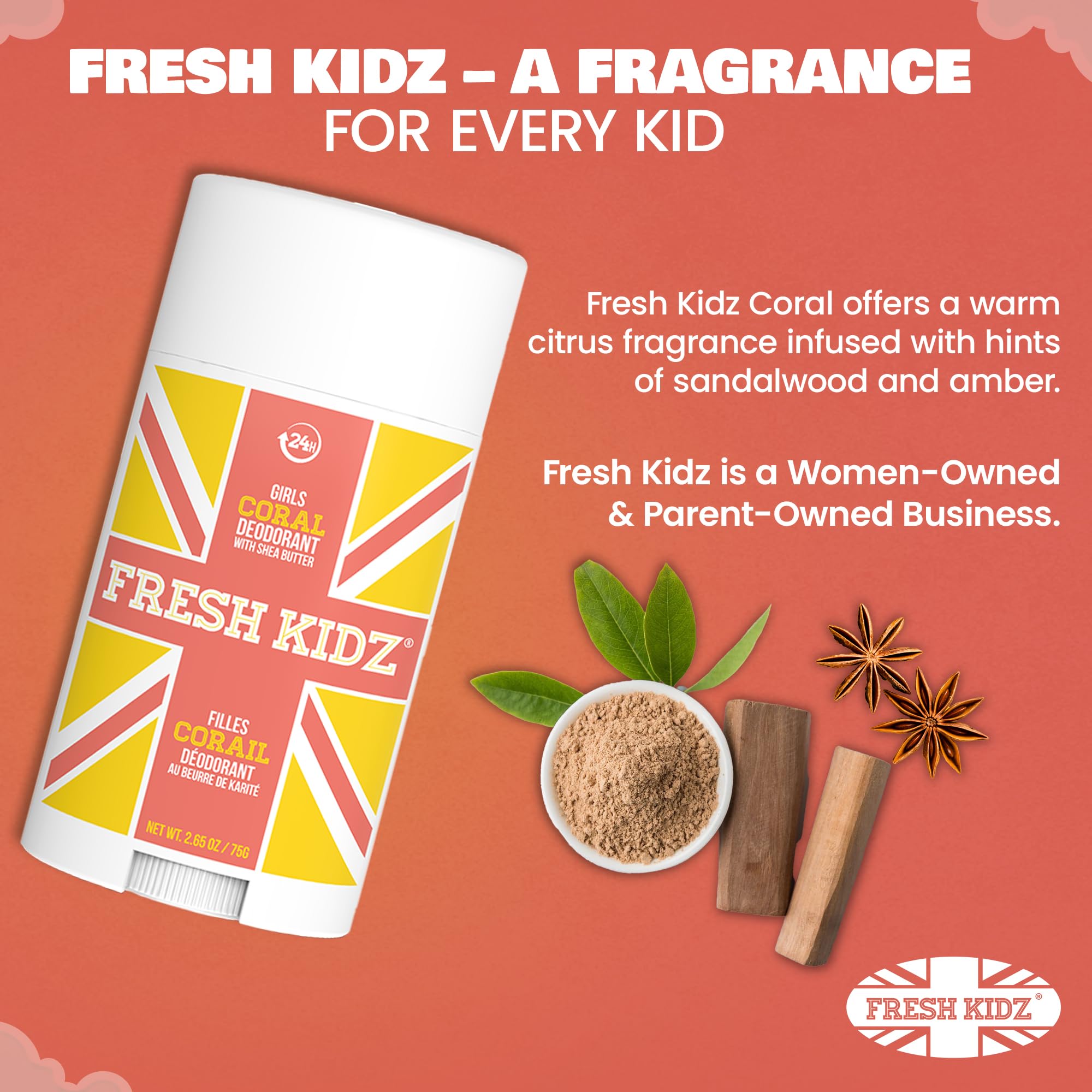 Kids using Fresh Kidz Coral deodorant stick with everyday confidence