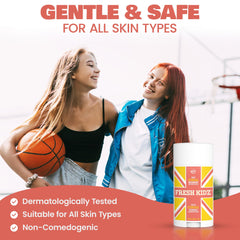 Closeup of label on Fresh Kidz Coral deodorant stick showing clean ingredients