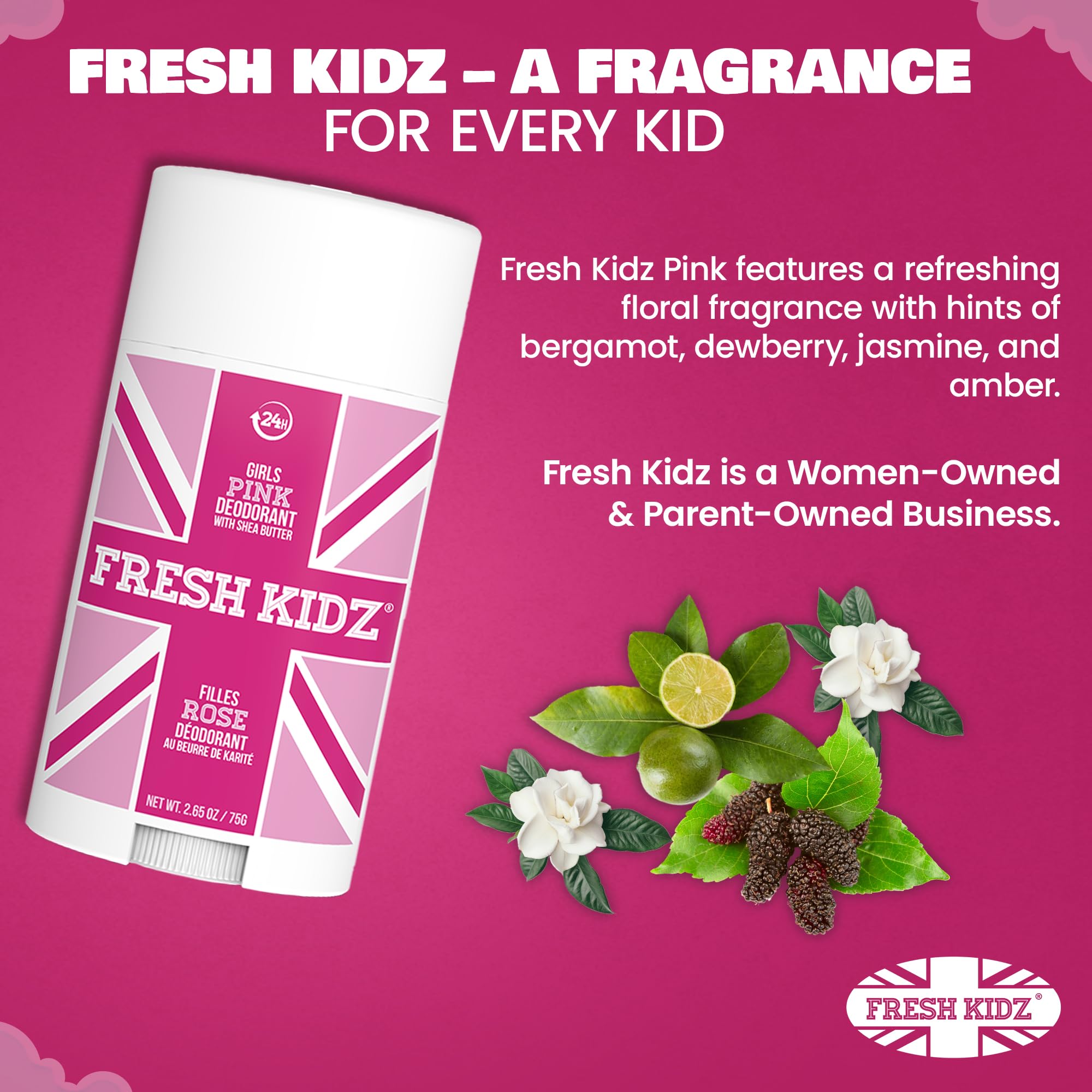 Fresh Kidz Pink texture closeup reveals creamy swipe