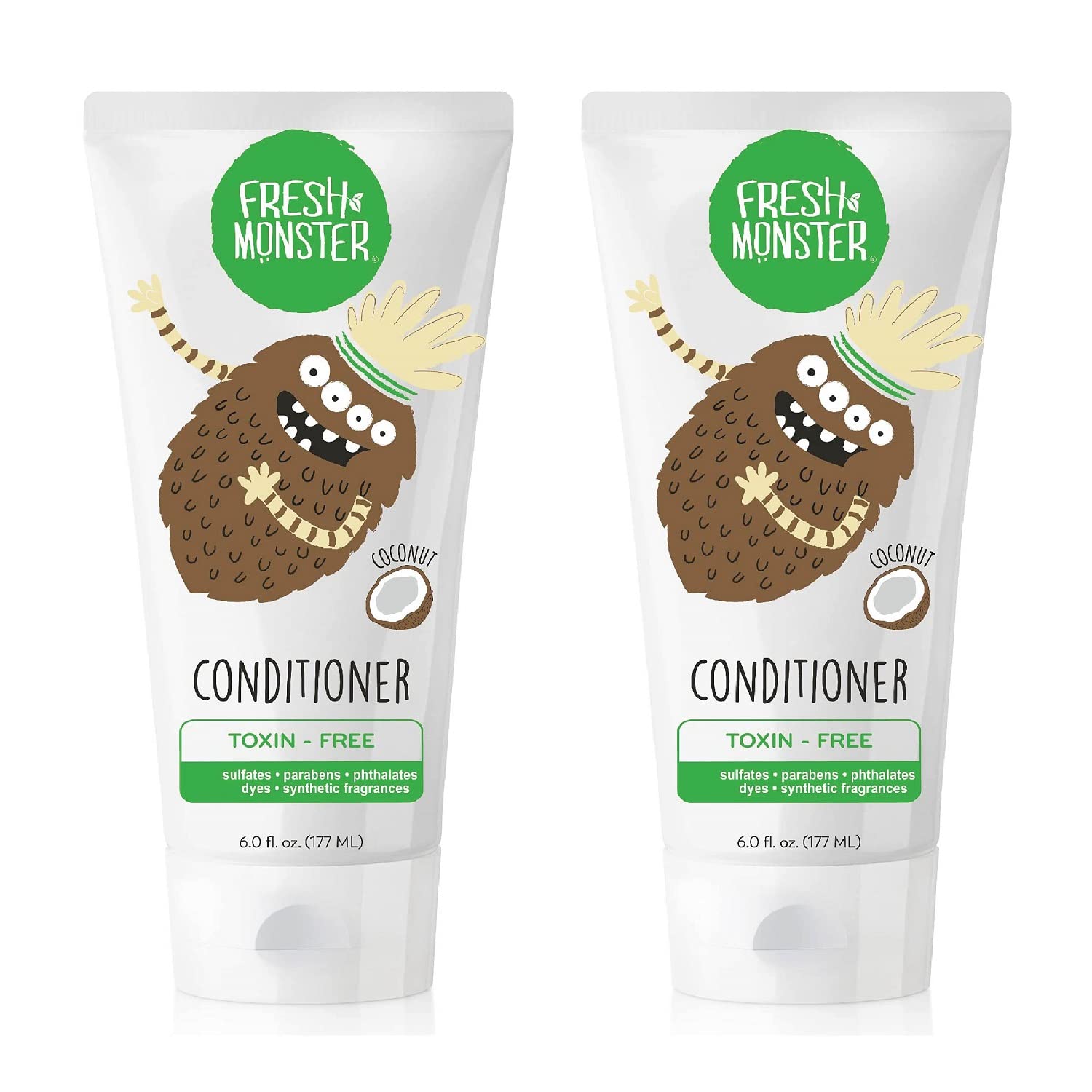 Fresh Monster Kids Hair Conditioner bottle pour showing detangling-ready formula