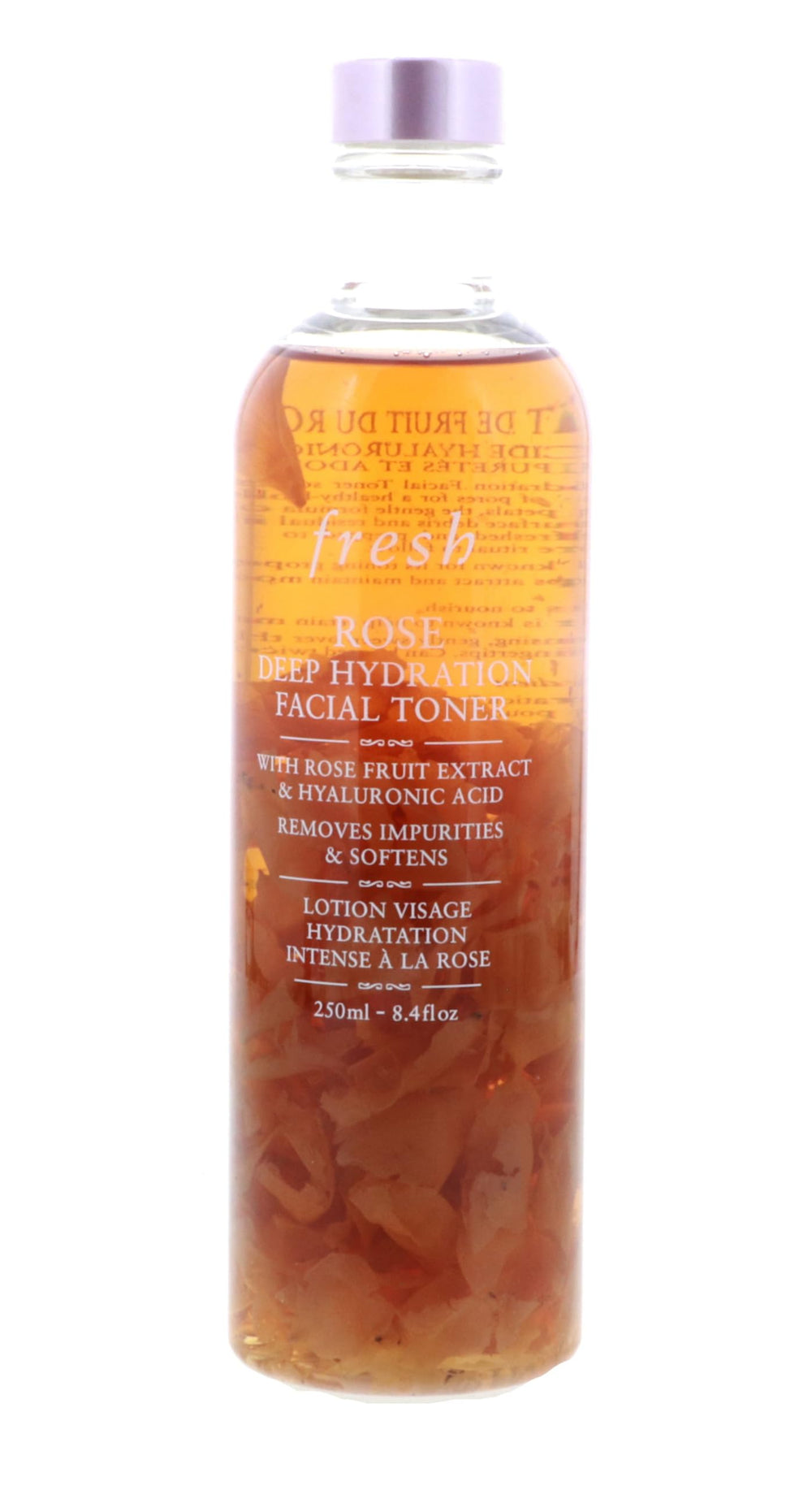 Fresh Rose Deep Hydration Toner close-up with rose petals for refreshing hydration.