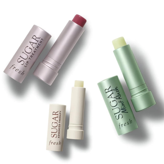 Fresh Sugar Mint Rush lip treatment delivers a refreshing mint sheen and moisture.