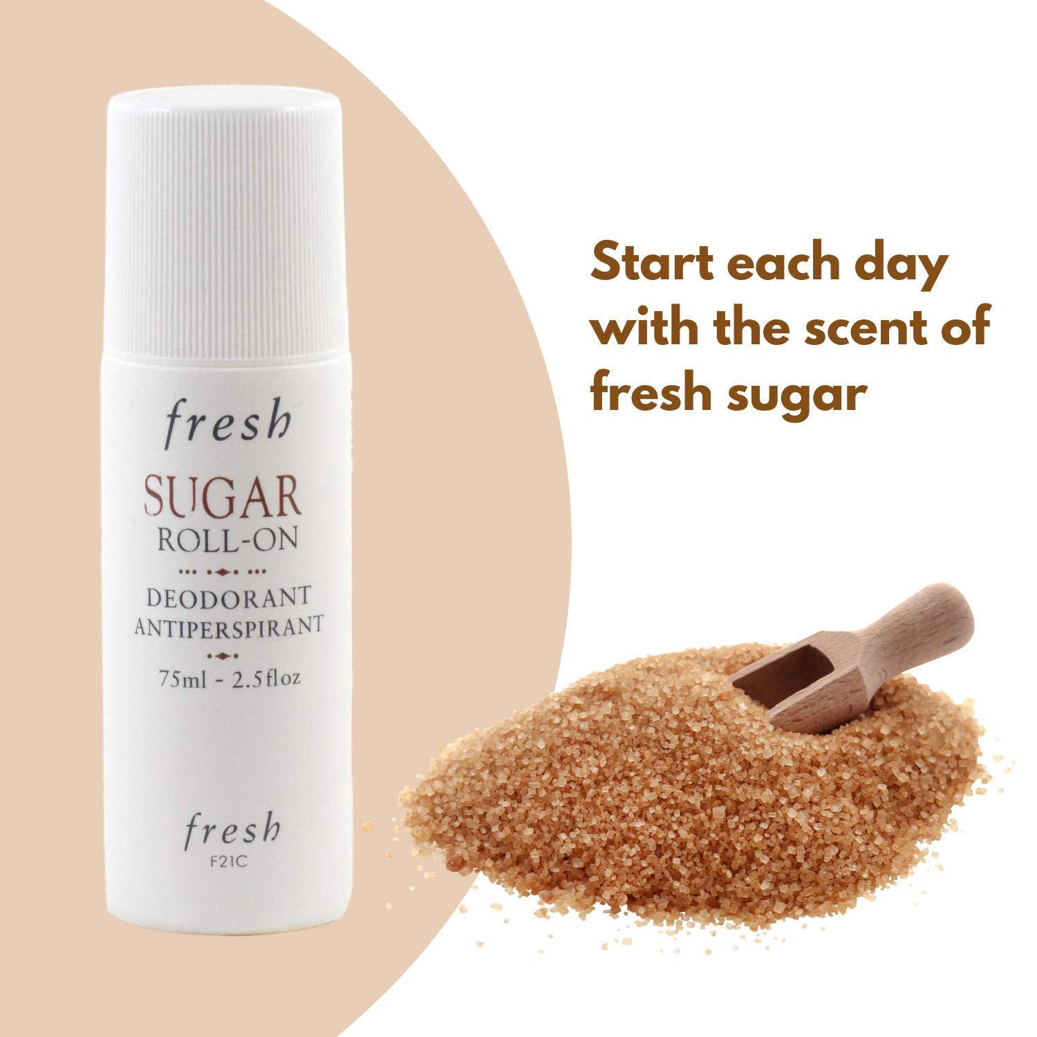 Fresh Sugar Roll-On with skin-soothing extracts for gentle wear.