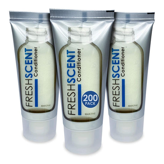 Freshscent conditioner 1oz tube bulk pack for hotel amenities and kit assembly.