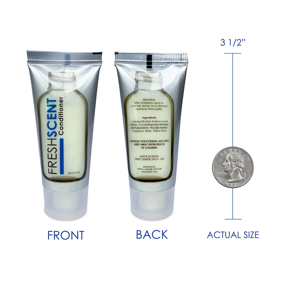 Freshscent cardboard case showcases premium toiletries for guest rooms