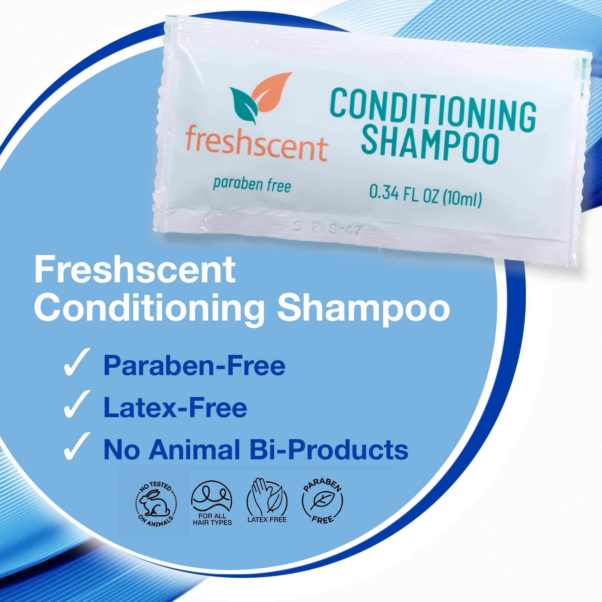 Freshscent Conditioning Shampoo bulk-pack for care packages and hospitality kits.