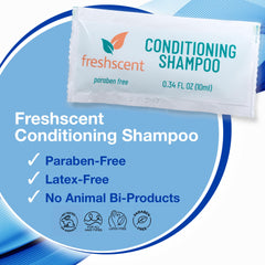Freshscent Conditioning Shampoo bulk-pack for care packages and hospitality kits.