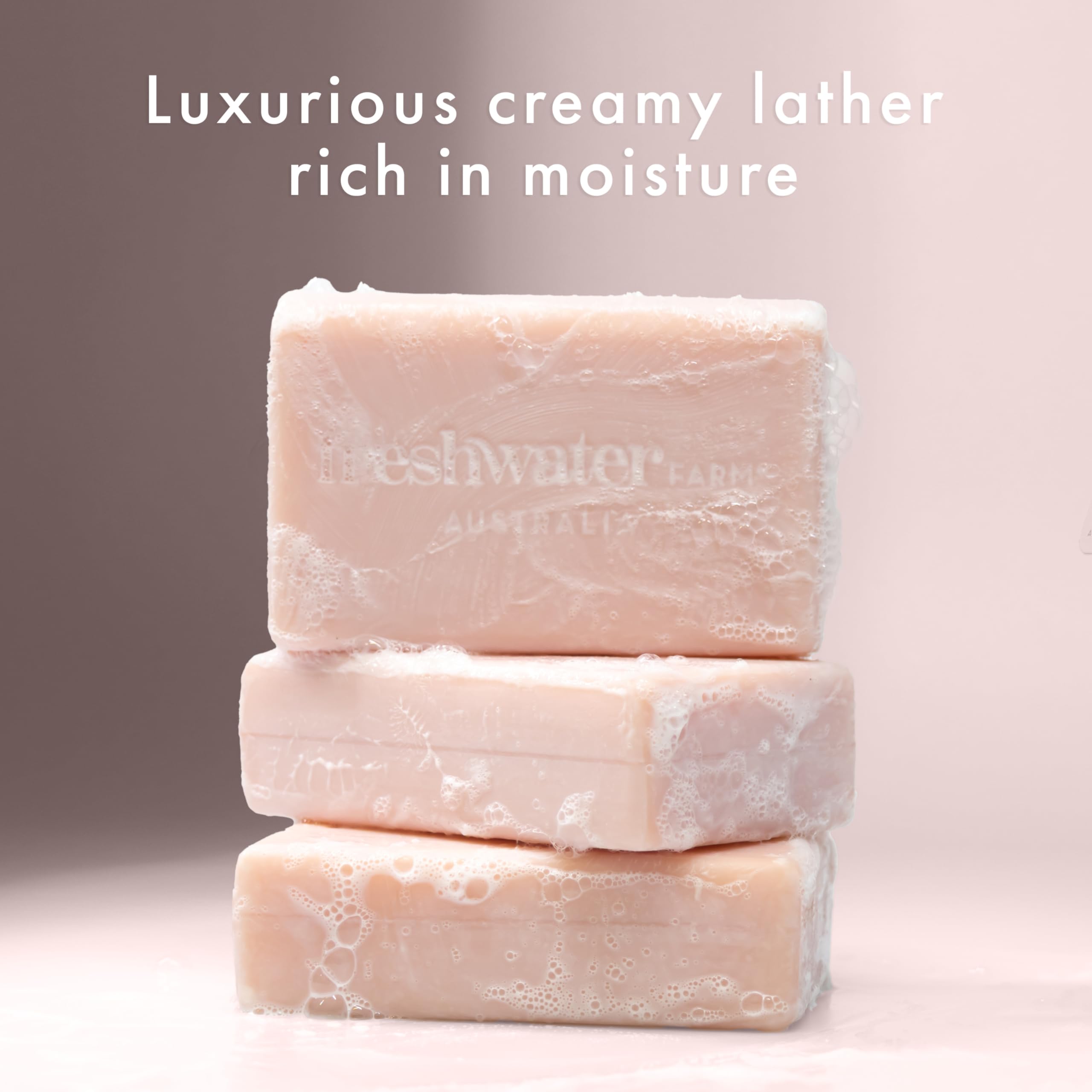 Freshwater Farm Australia shea butter nourishes skin with a gentle, moisturizing bar.